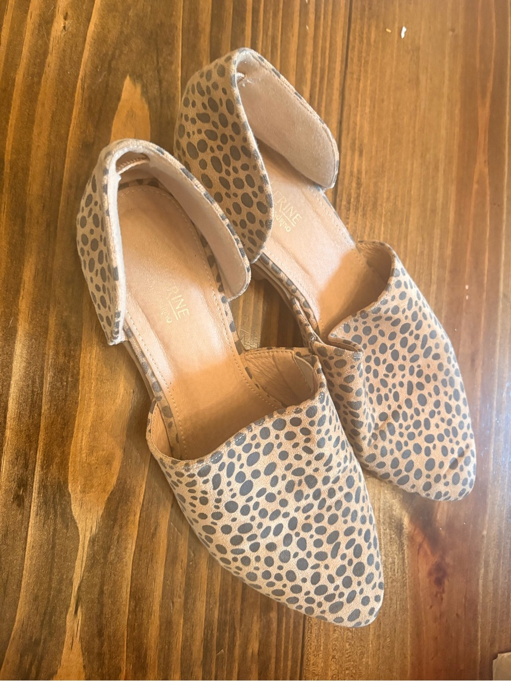 Catherines Tan Leopard-Print D'Orsay Flats